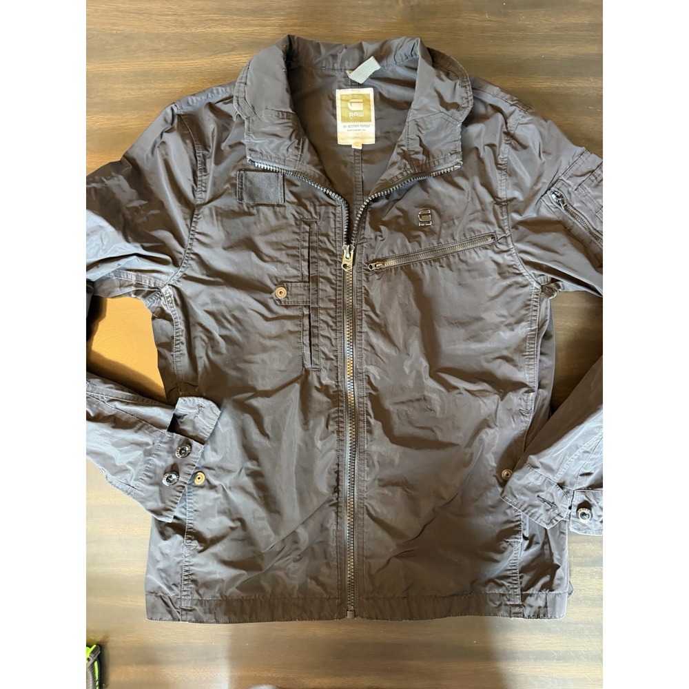 G-Star RAW Cargo Line Mens XL Nylon Field Jacket Techwear Utility Zip Black